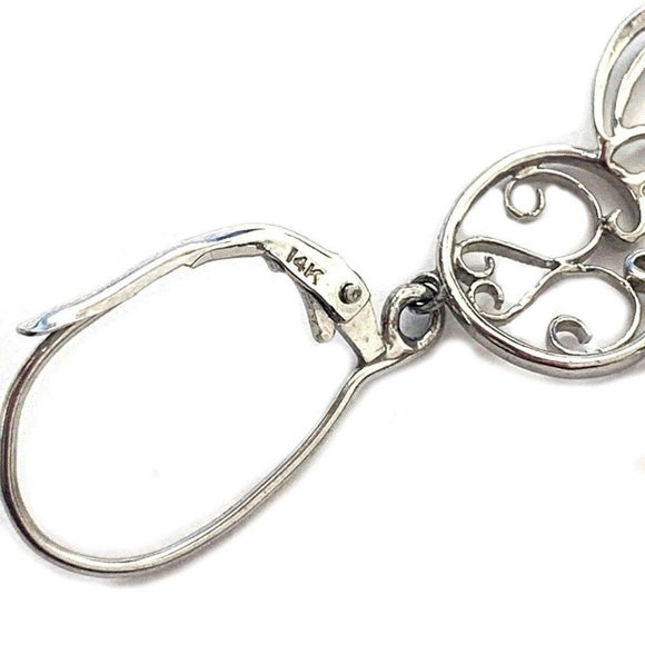 Estate Diamond 14k White Gold Chandelier Earrings - Picture 5 of 5